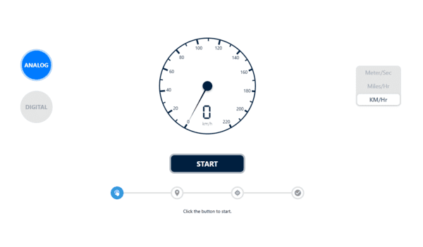 Train speed test tool interface